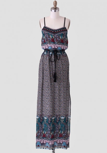 Dhaka City Paisley Maxi Dress