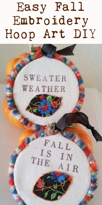 easy fall embroidery hoop art craft DIY