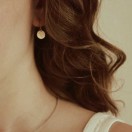 Small Silver Disc Leverback Earrings in Satin Finish - Image 4