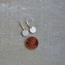 Small Silver Disc Leverback Earrings in Satin Finish - Image 5