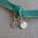 Small Silver Disc Leverback Earrings in Satin Finish - Image 2