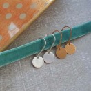 Small Gold Disc Earrings on Leverback - Image 5