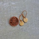 Small Gold Disc Earrings on Leverback - Image 4