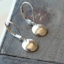 Small Silver Rounded Disc Leverback Earrings - Image 5