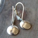 Small Silver Rounded Disc Leverback Earrings - Image 3
