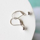 Tiny Sterling Silver Ball Dangle Leverback Earrings - Image 2