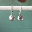 Small Silver Rounded Disc Leverback Earrings - Image 2