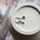 Tiny Sterling Silver Heart Dangle Leverback Earrings - Image 4