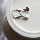 Tiny Sterling Silver Heart Dangle Leverback Earrings - Image 3